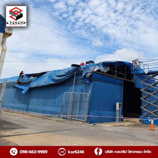 ติดตั้งเต็นท์โกดังผ้าใบขนาดใหญ่ ติดตั้งเต็นท์โกดังผ้าใบขนาดใหญ่