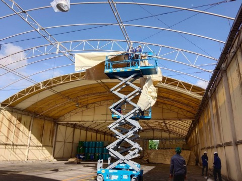 ติดตั้งเต็นท์โกดังผ้าใบขนาดใหญ่